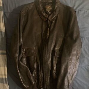Men's Classic Dark Brown Leather Field Jacket
